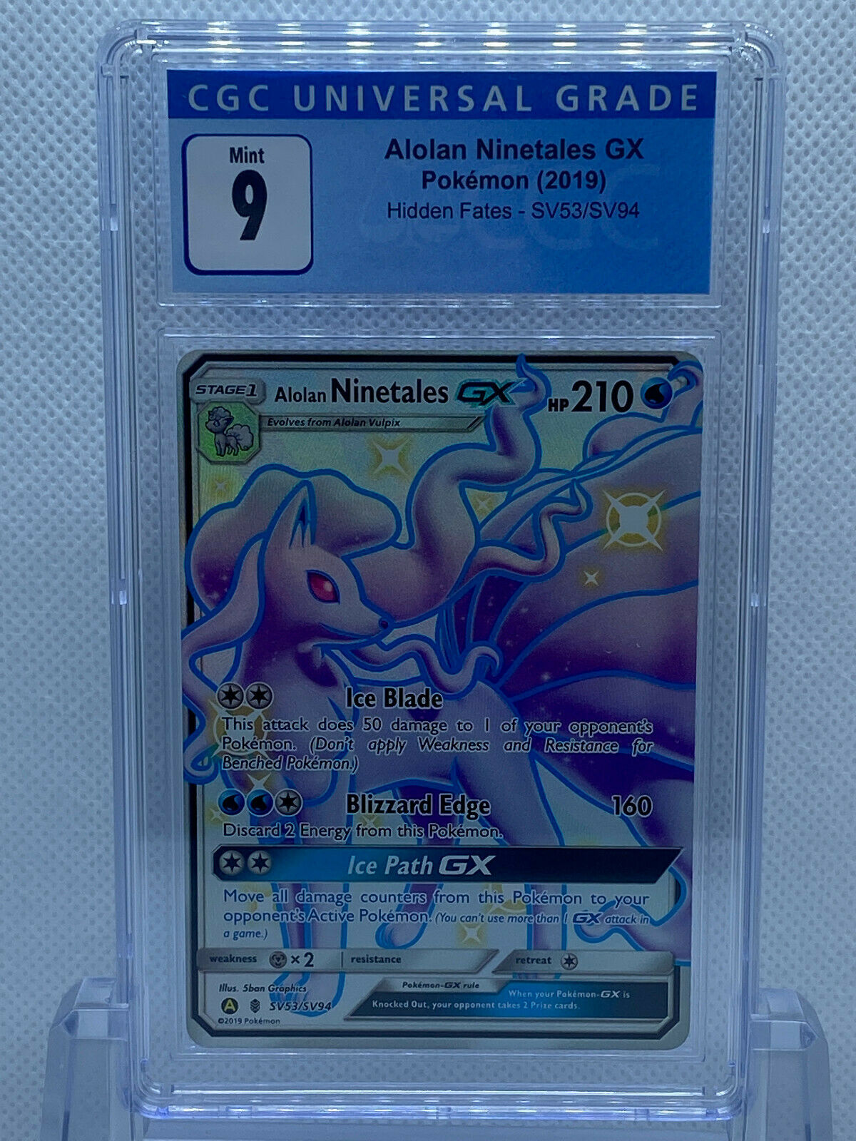 Pokémon Hidden Fates Shiny Vault SV53/SV94 Ninetales GX CGC 9 Mint