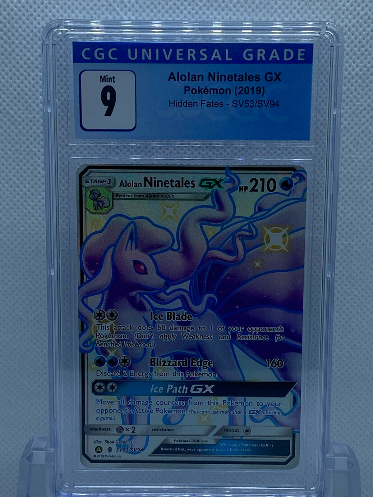 Pokémon Hidden Fates Shiny Vault SV53/SV94 Ninetales GX CGC 9 Mint