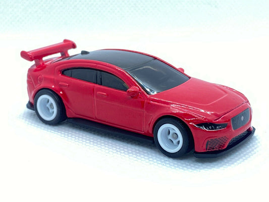 2021 Hot Wheels Nightburnerz Jaguar XE SV Project 8 RED Real Riders Super Custom