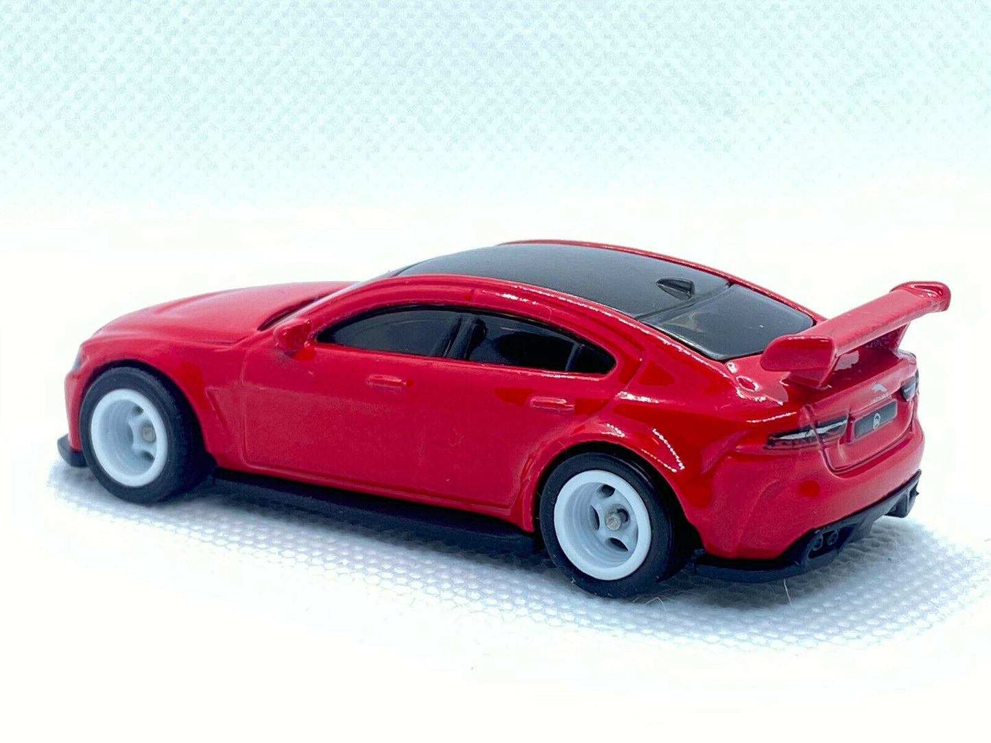 2021 Hot Wheels Nightburnerz Jaguar XE SV Project 8 RED Real Riders Super Custom