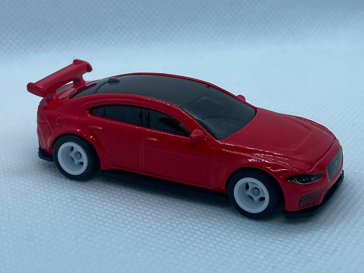 2021 Hot Wheels Nightburnerz Jaguar XE SV Project 8 RED Real Riders Super Custom