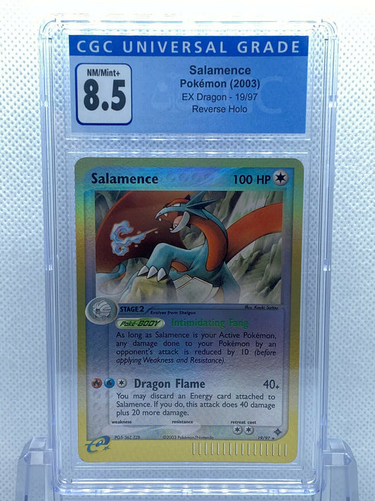 Pokémon (2003) Salamence Reverse Holo EX Dragon #19/97 CGC 8.5 NM+