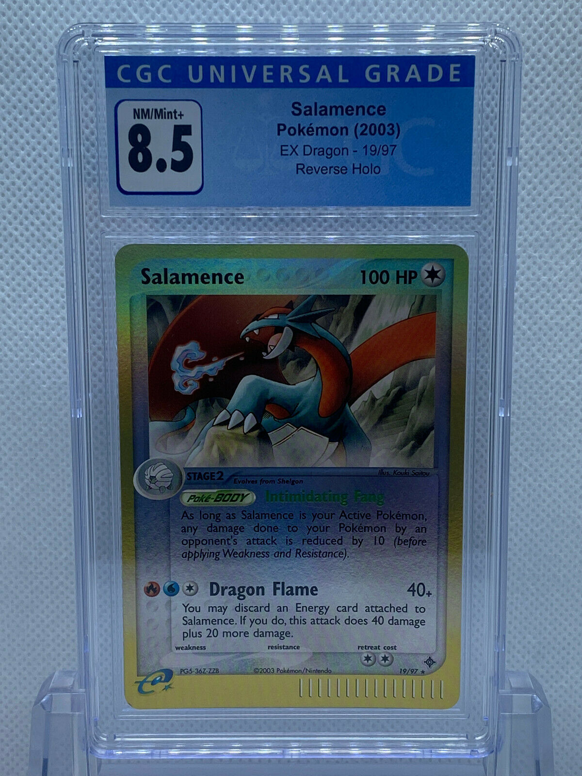 Pokémon (2003) Salamence Reverse Holo EX Dragon #19/97 CGC 8.5 NM+