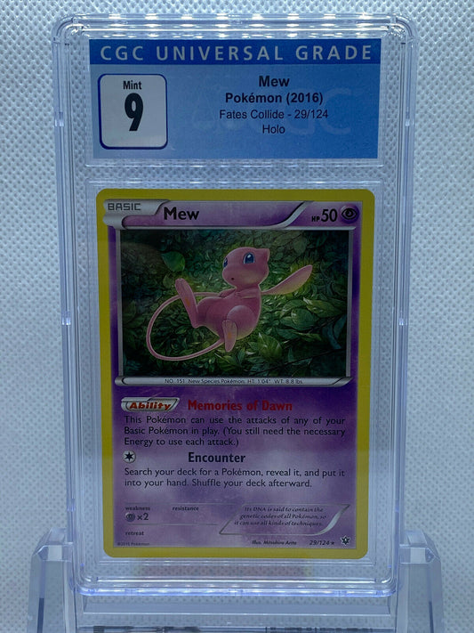 Pokémon XY Fates Collide (2016) Mew Holo #29/124 CGC 9 Mint