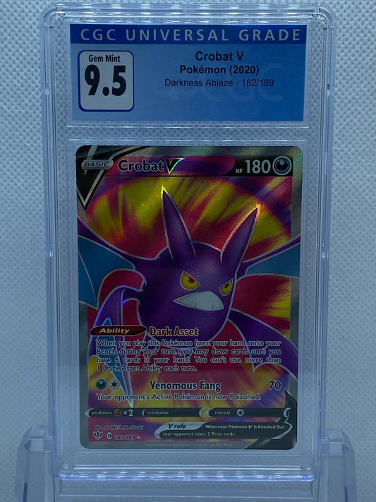 Pokémon Darkness Ablaze (2020) Crobat V 182/189 FA CGC 9.5 Gem Mint