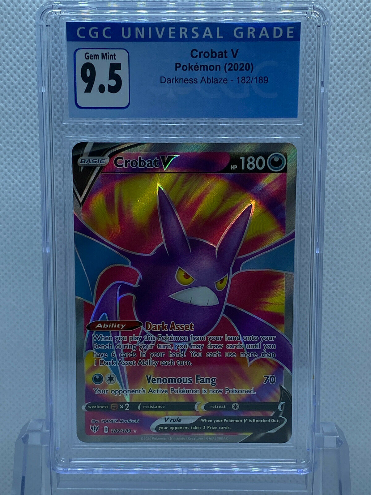 Pokémon Darkness Ablaze (2020) Crobat V 182/189 FA CGC 9.5 Gem Mint