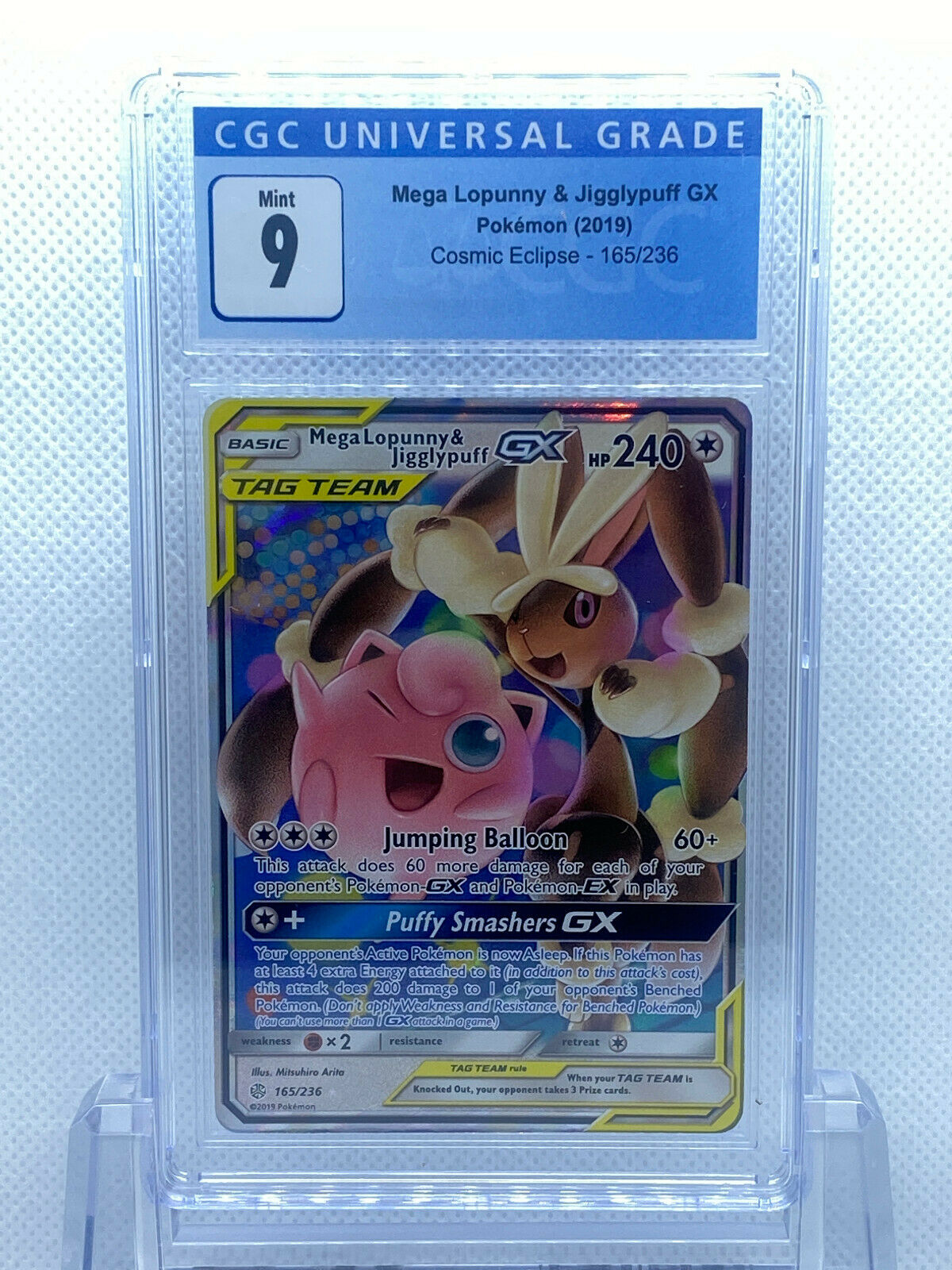 Pokémon Cosmic Eclipse (2019) Mega Lopunny GX 165/236 Holo 9 CGC