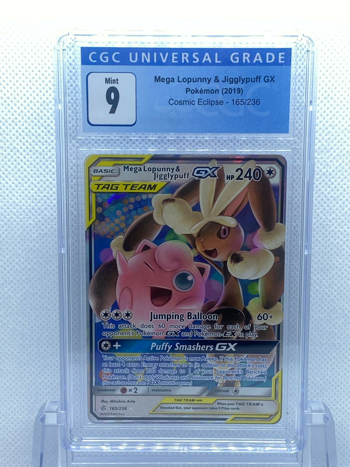Pokémon Cosmic Eclipse (2019) Mega Lopunny GX 165/236 Holo 9 CGC