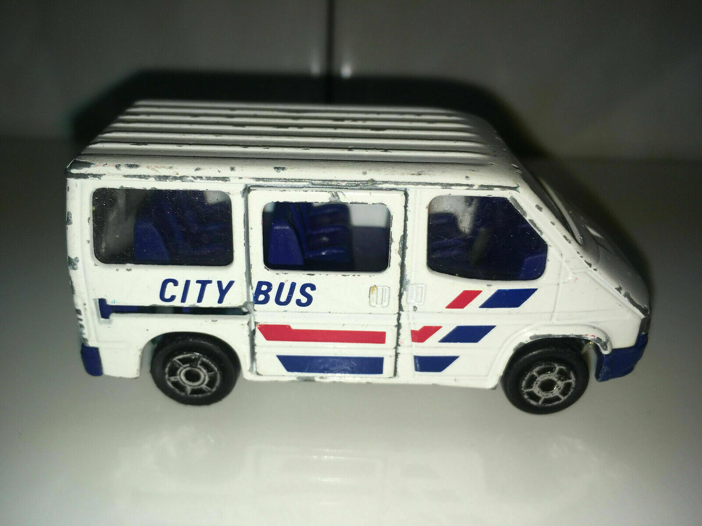 RARE VINTAGE 1988 Majorette N.243 FORD TRANSIT CITY BUS Made in France