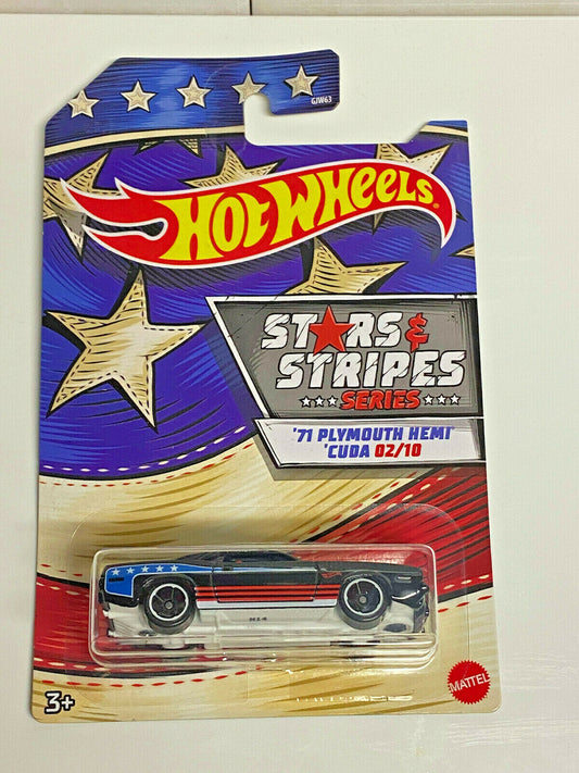 2020 Hot Wheels Stars and Stripes Series '71 Plymouth Hemi Cuda #02/10 NIP