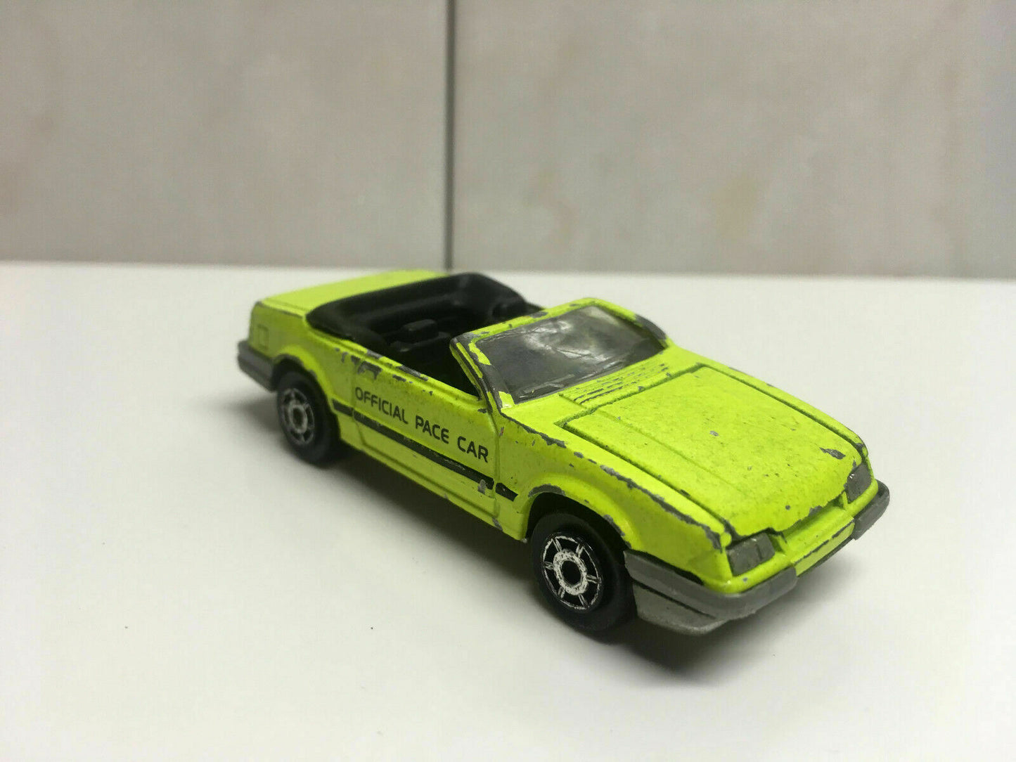 RARE VINTAGE Majorette #227 Yellow Mustang Convertible Official Pace Car