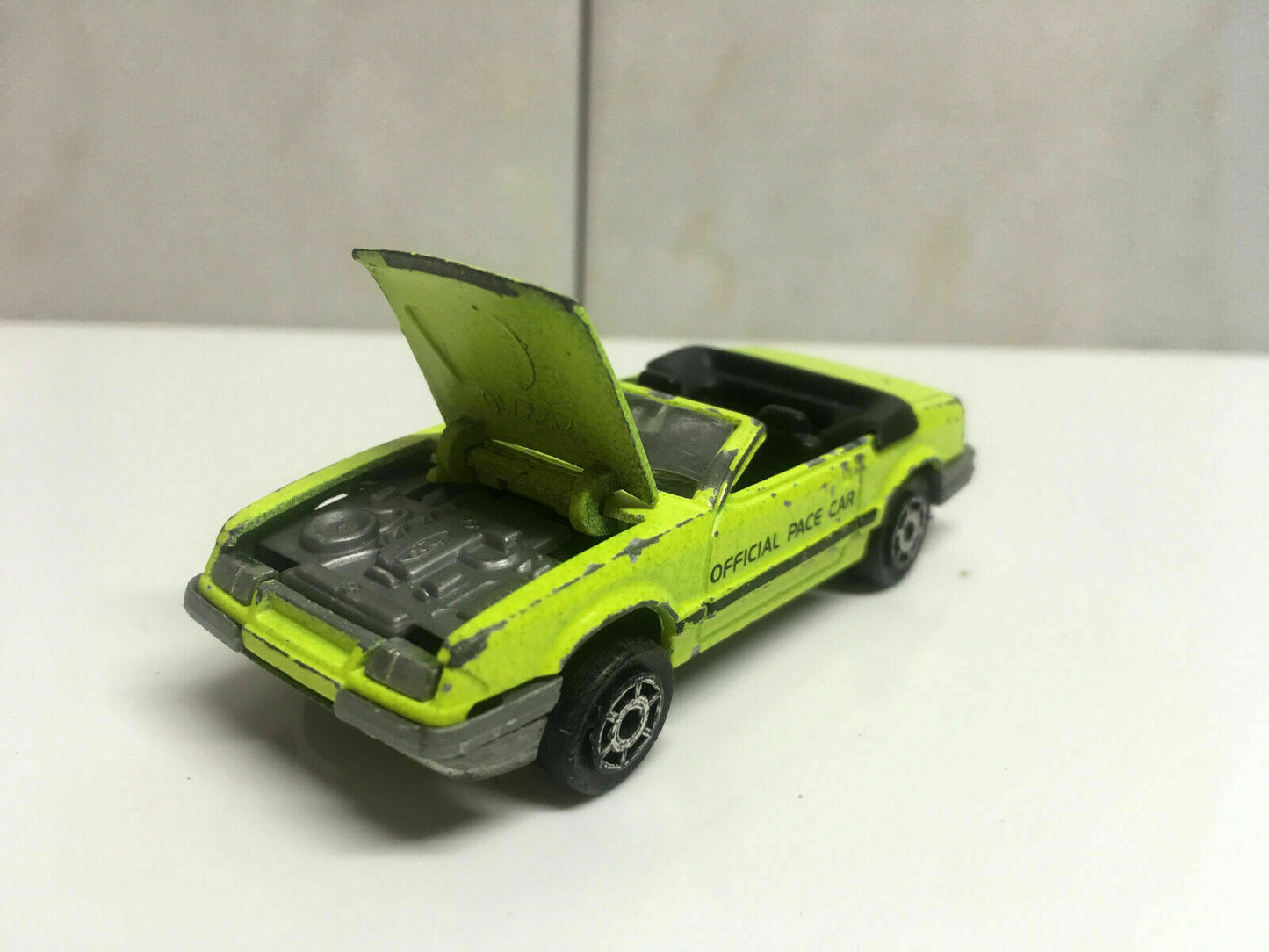 RARE VINTAGE Majorette #227 Yellow Mustang Convertible Official Pace Car
