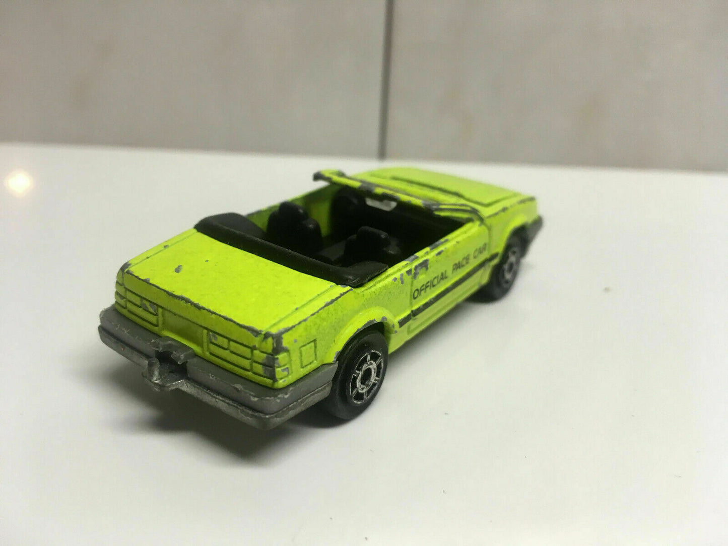 RARE VINTAGE Majorette #227 Yellow Mustang Convertible Official Pace Car