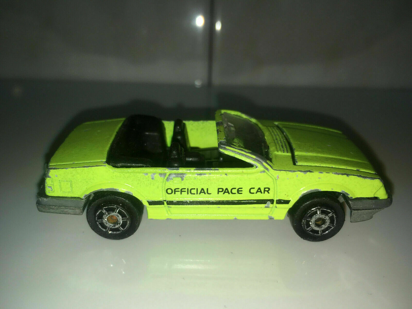 RARE VINTAGE Majorette #227 Yellow Mustang Convertible Official Pace Car