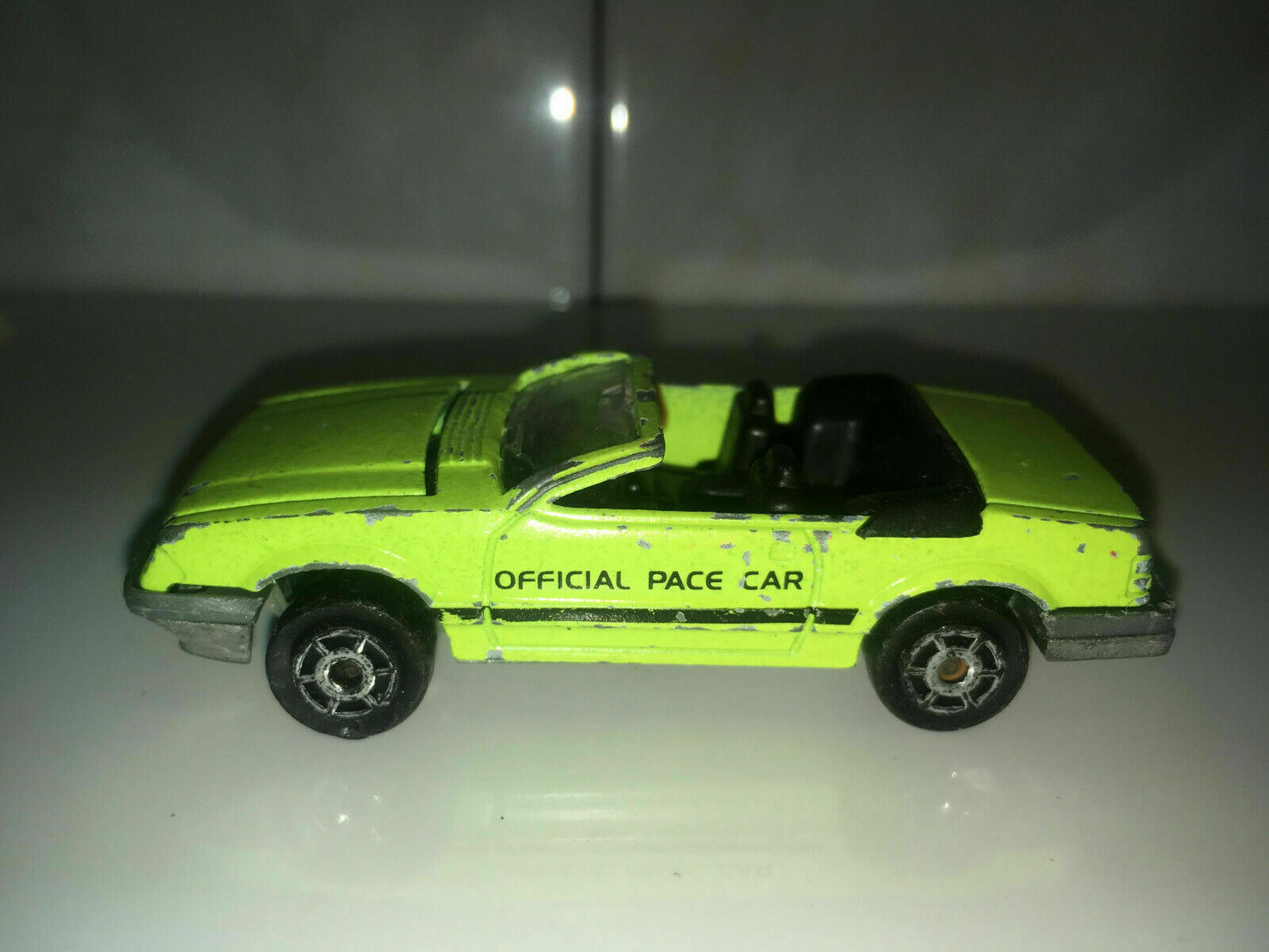 RARE VINTAGE Majorette #227 Yellow Mustang Convertible Official Pace Car