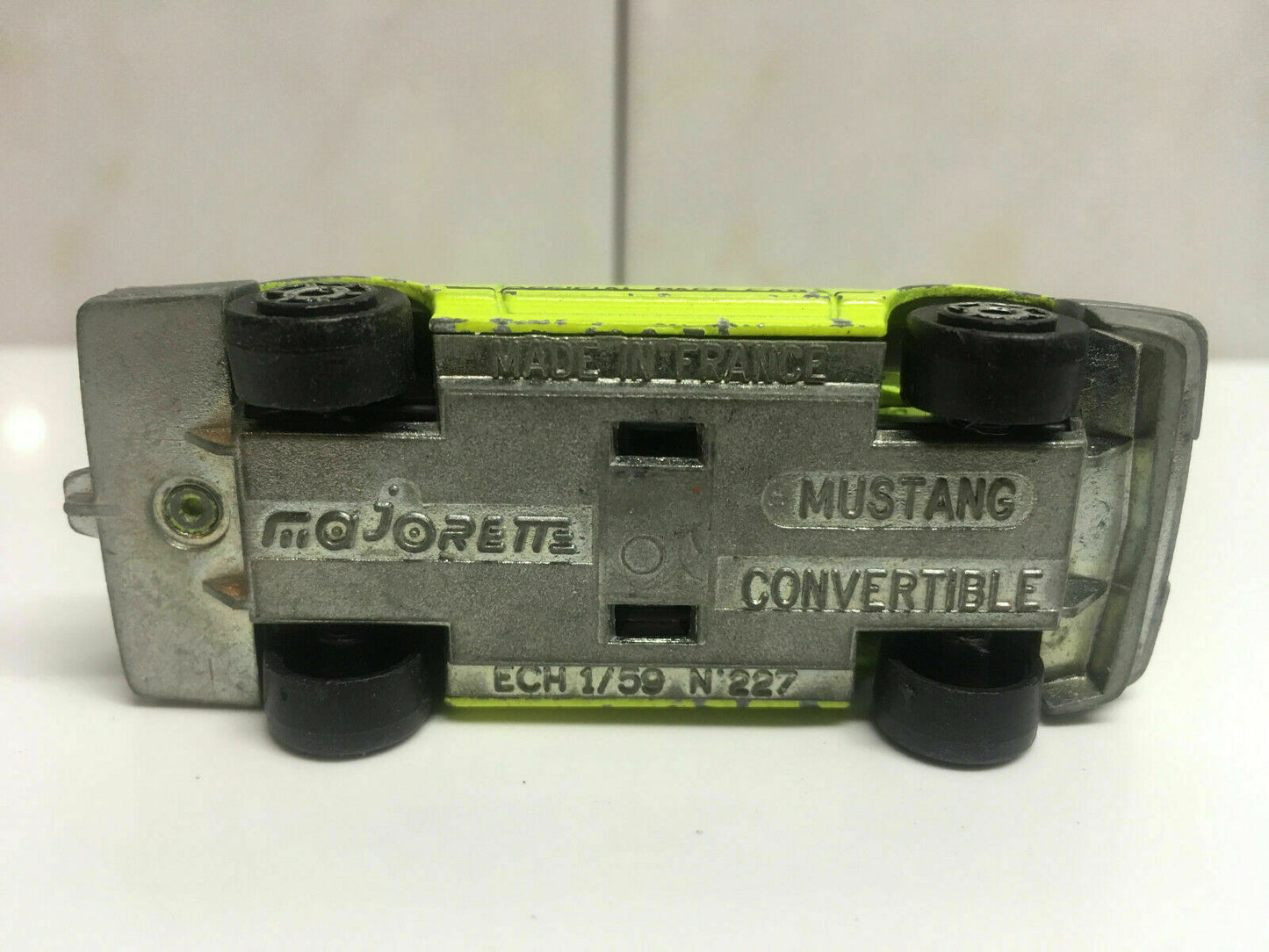 RARE VINTAGE Majorette #227 Yellow Mustang Convertible Official Pace Car