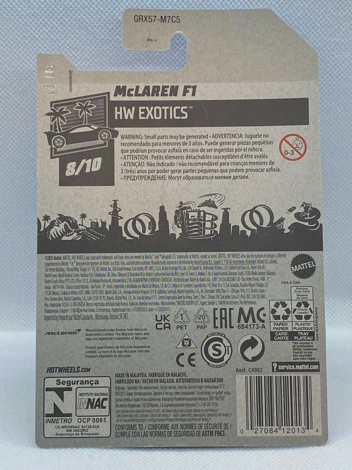 2021 Hot Wheels HW Exotics #8/10 McLaren F1 #235/250 NIP