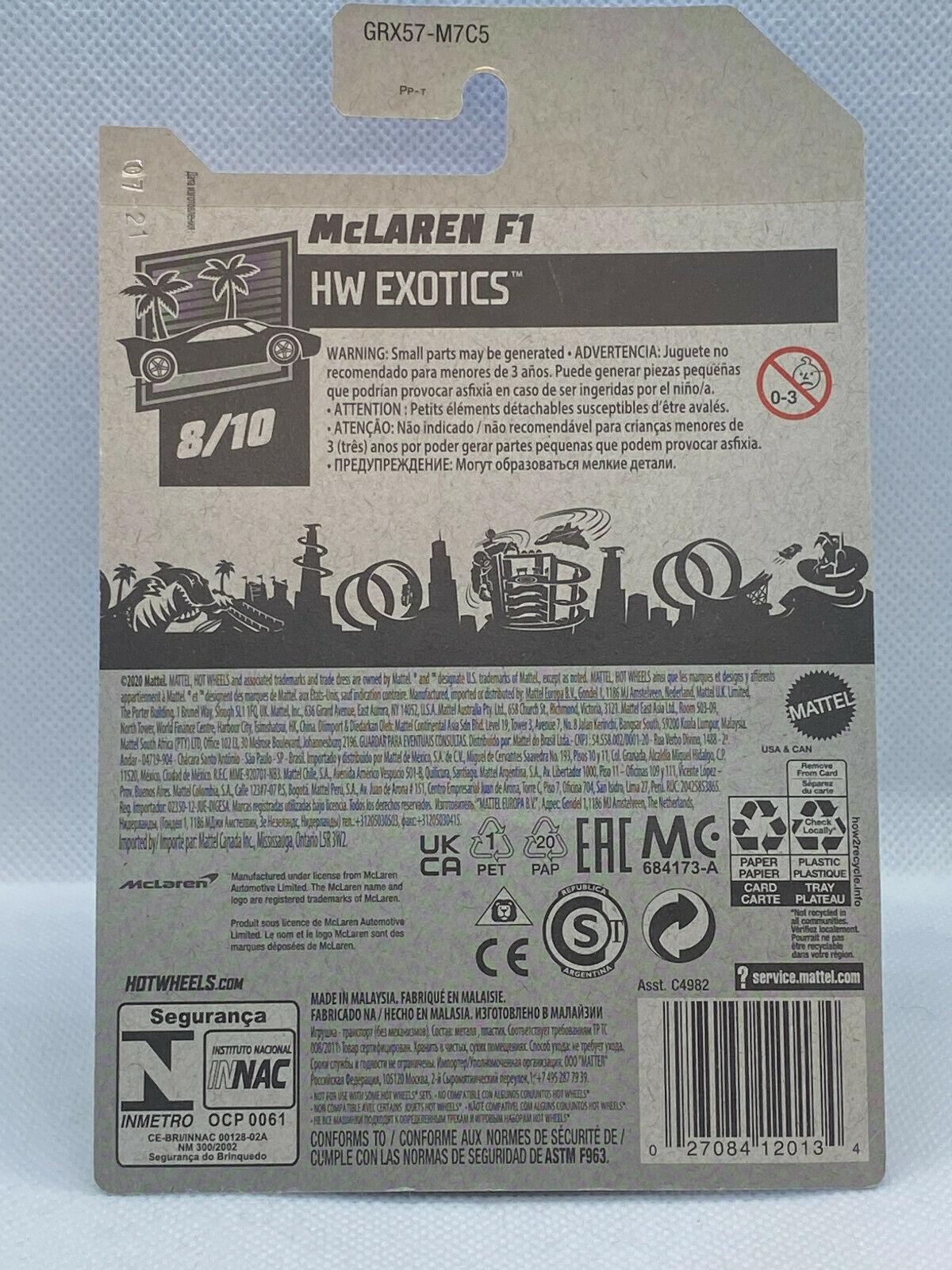 2021 Hot Wheels HW Exotics #8/10 McLaren F1 #235/250 NIP