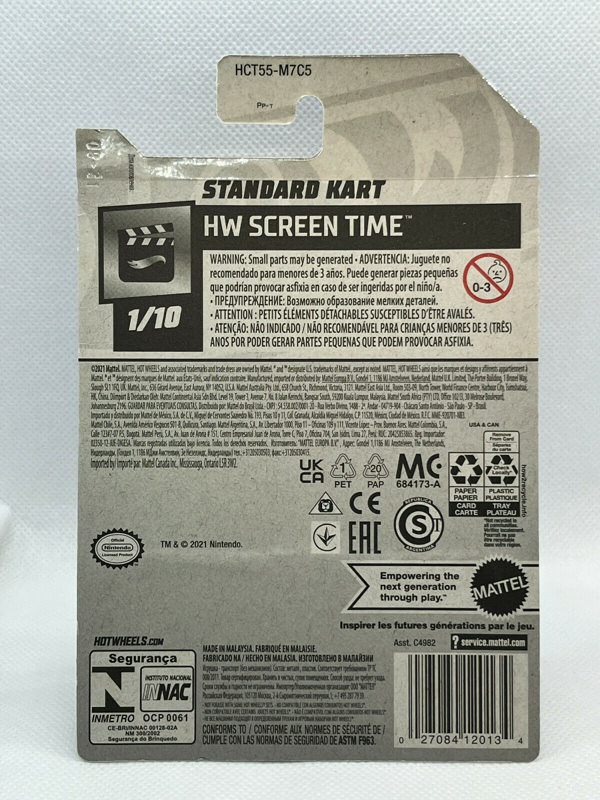 2022 Hot Wheels HW Screen Time 1/10 Mario Kart Standard Cart (Card Damage)