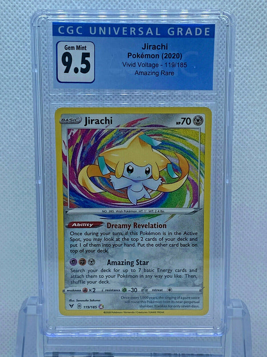 Pokémon (2020) Vivid Voltage Jirachi Secret Rare 119/185 CGC 9.5 GEM MINT