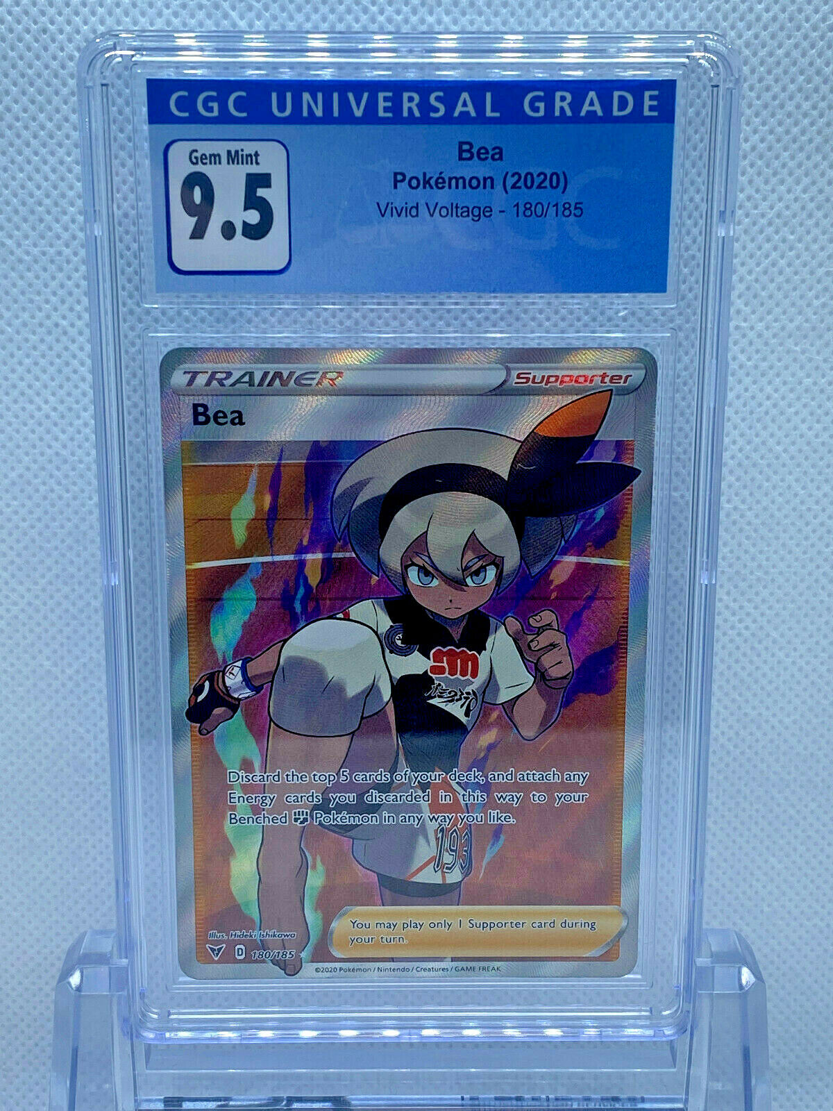 Pokémon (2020) Vivid Voltage Trainer Bea Full Art 180/185 CGC 9.5 GEM MINT