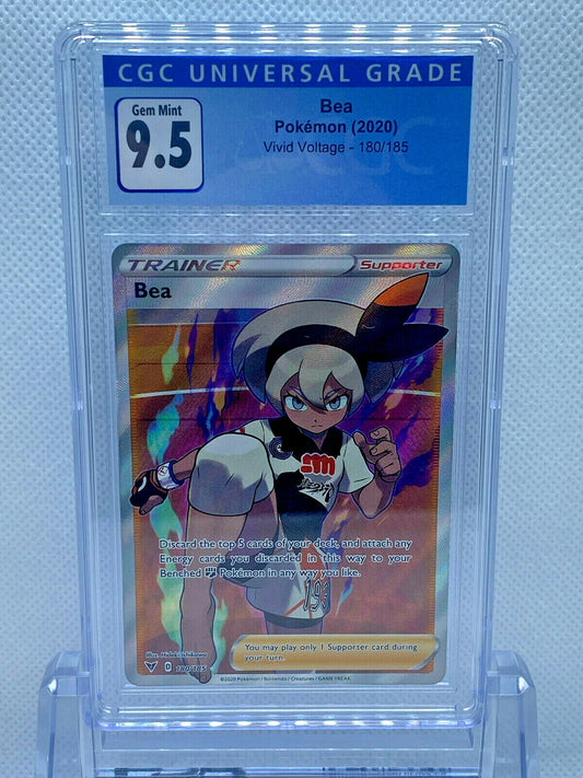 Pokémon (2020) Vivid Voltage Trainer Bea Full Art 180/185 CGC 9.5 GEM MINT