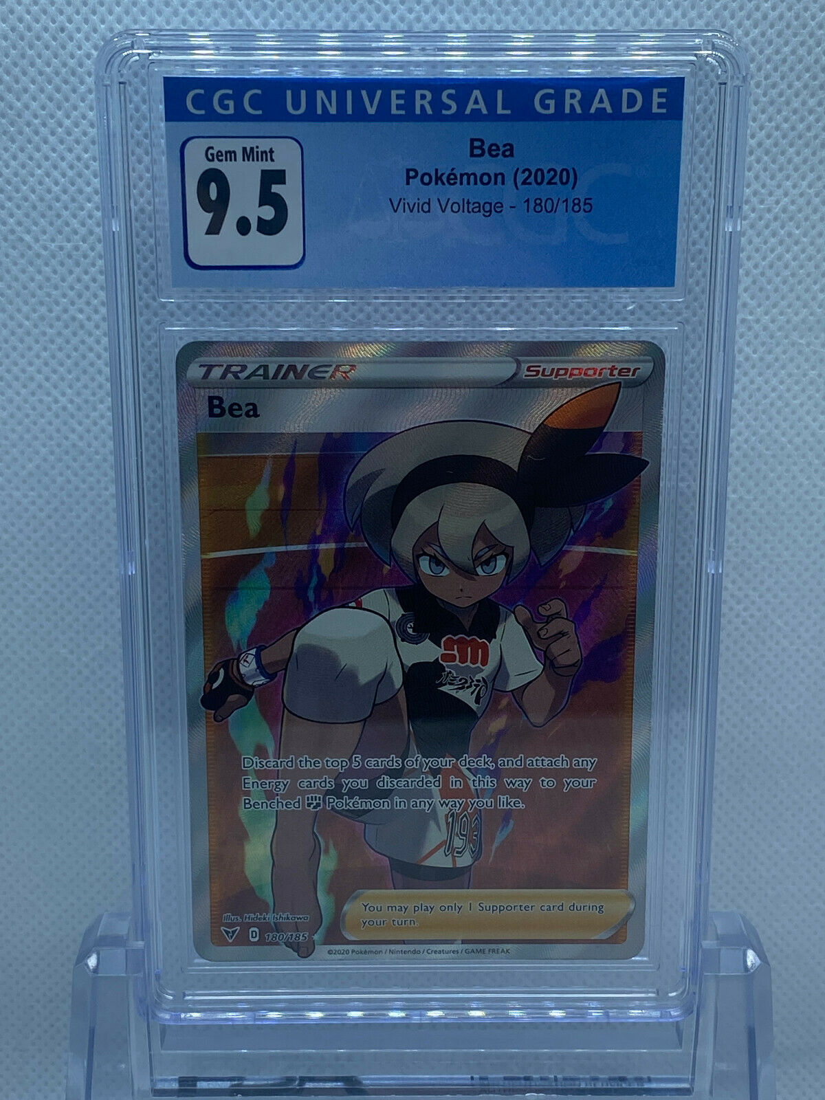 Pokémon (2020) Vivid Voltage Trainer Bea Full Art 180/185 CGC 9.5 GEM MINT