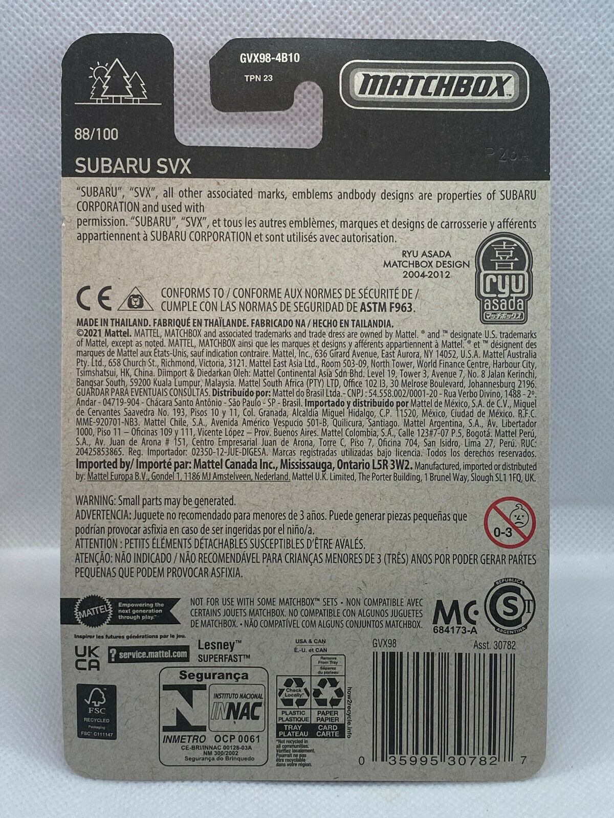2021 Matchbox Ryu Asada Subaru SVX #88/100 NIP