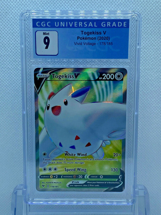 Pokémon (2020) Vivid Voltage Togekiss V Full Art 178/185 CGC 9 MINT