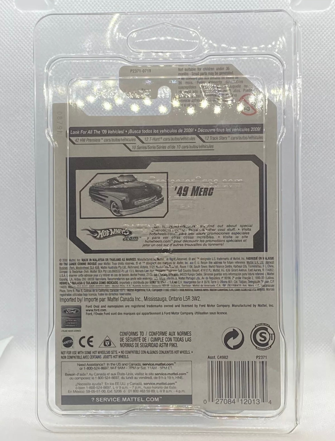2009 Hot Wheels Super Treasure Hunt '49 Merc With Protector International Card