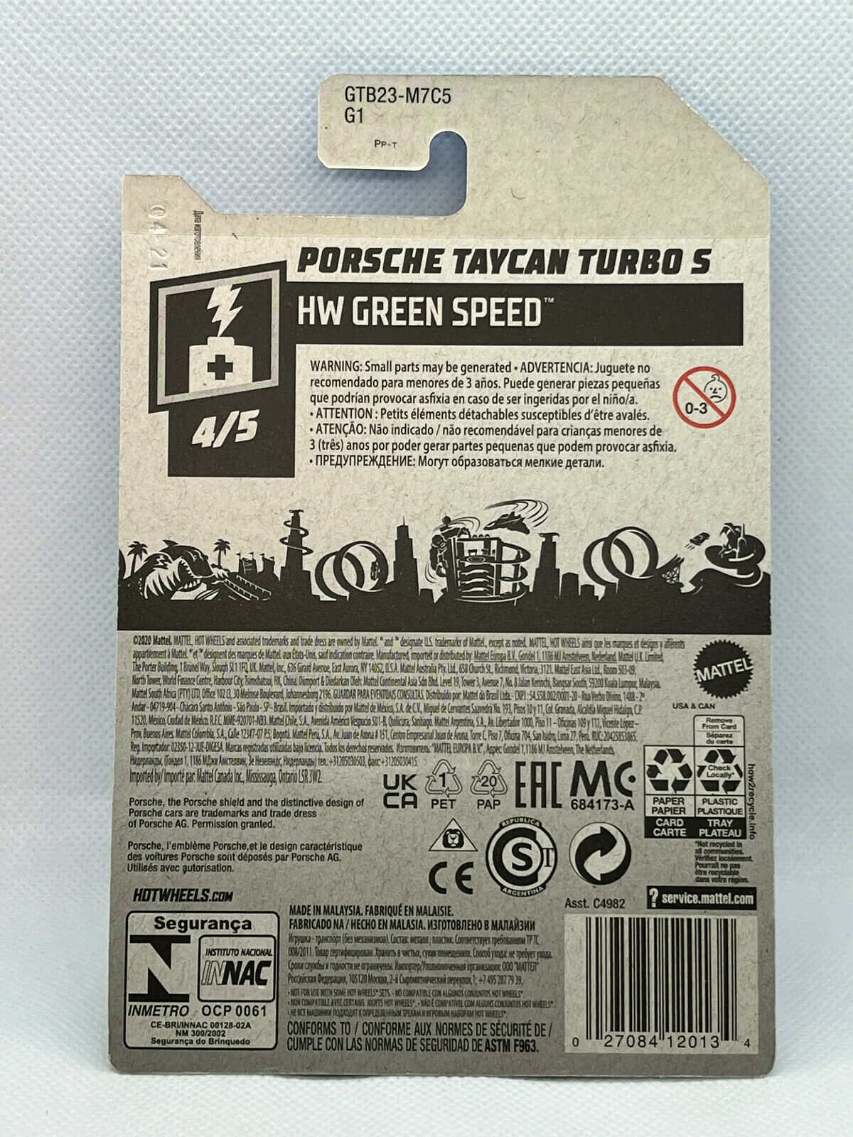 2021 Hot Wheels HW Green Speed #208/250 Porsche Taycan Turbo S