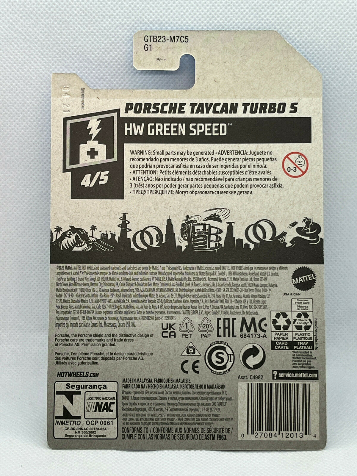 2021 Hot Wheels HW Green Speed #208/250 Porsche Taycan Turbo S