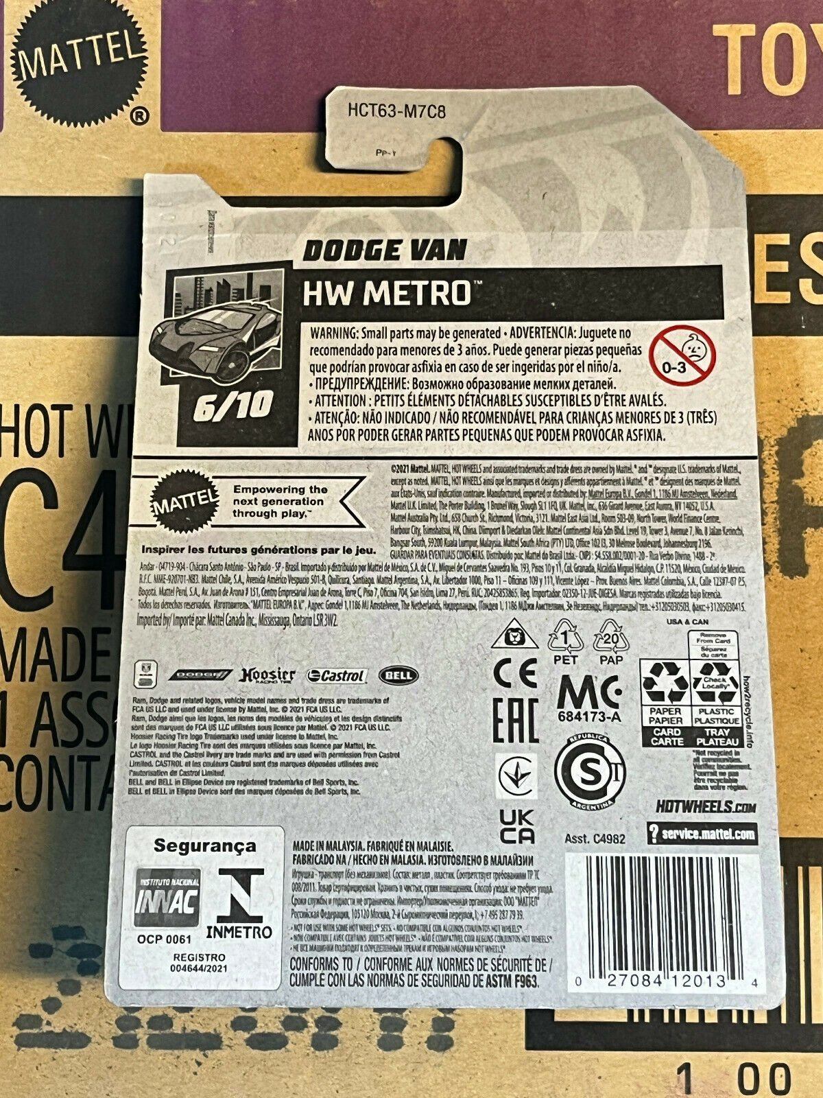 2022 Hot Wheels HW Metro #6/10 Dodge Van #55/250 (Soft Corners)