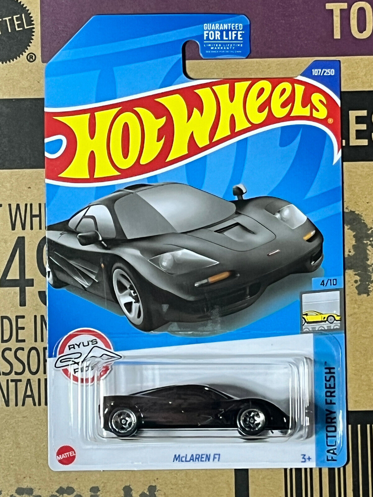 2022 Hot Wheels HW Factory Fresh #4/10 McLaren F1 Black #24/250 (Soft Corners)