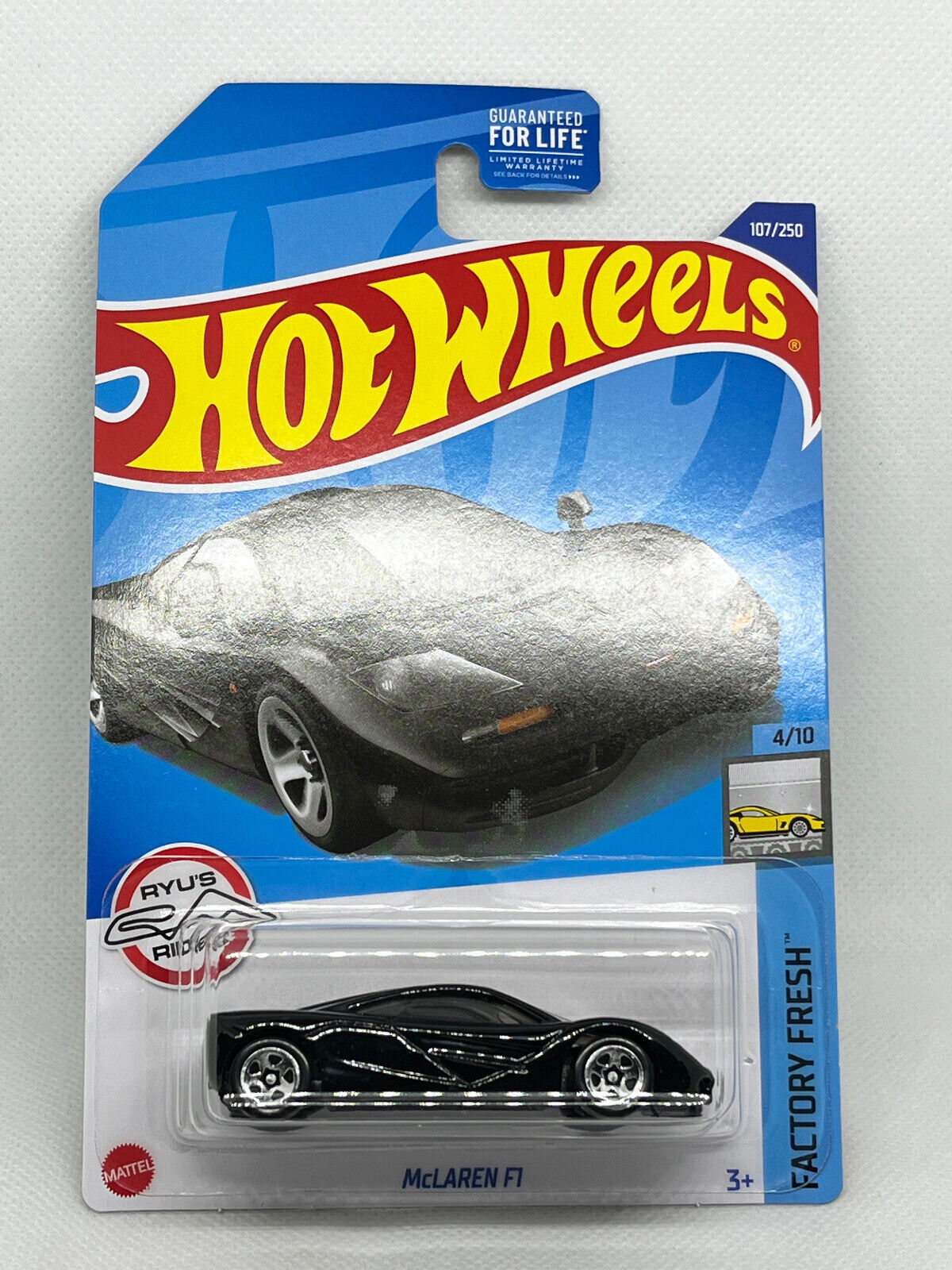 2022 Hot Wheels HW Factory Fresh #4/10 McLaren F1 Black #24/250 (Soft Corners)
