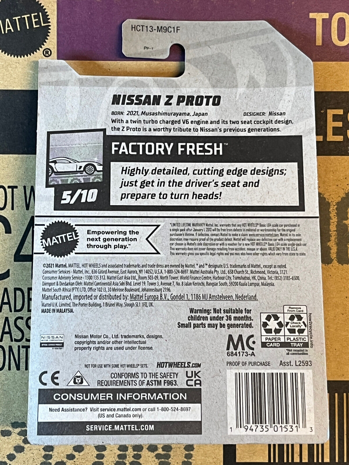2022 Hot Wheels Factory Fresh #5/10 Nissan Z Proto Yellow (Soft Corner)