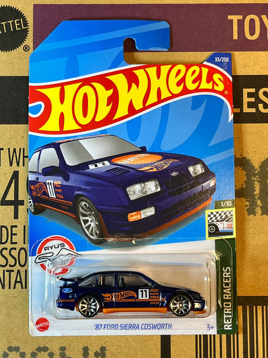 2022 Hot Wheels Retro Racers #1/10 '87 Ford Sierra Cosworth Blue (Soft Corners)
