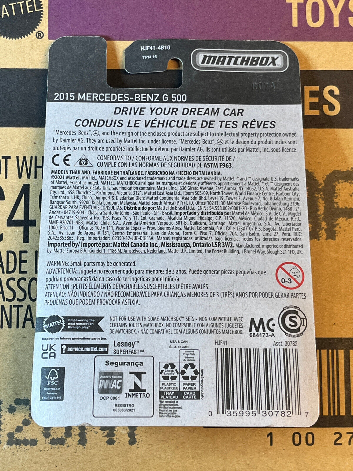 2022 Matchbox 2015 Mercedes-Benz G 500 Black Card "Drive your dream car" NIP