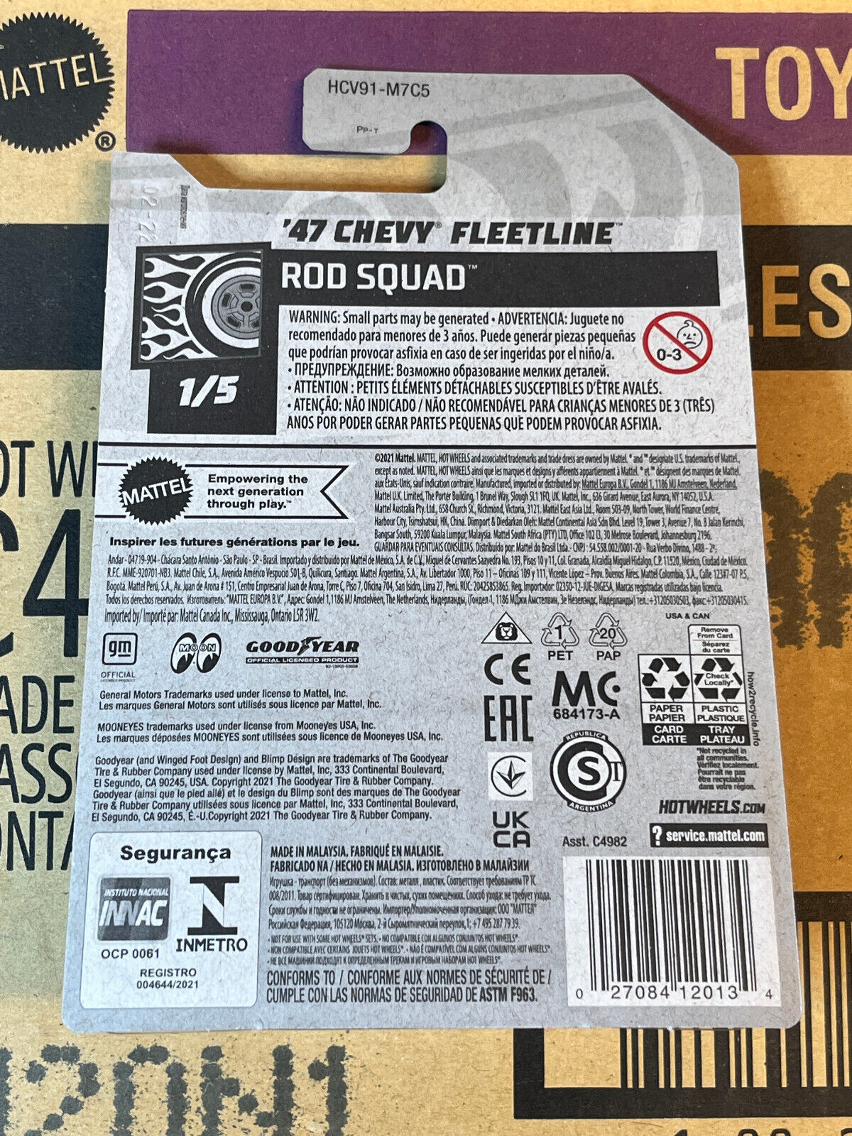 2022 Hot Wheels Rod Squad #1/5 '47 Chevy Fleetline Mooneyes (Cracked Blister)