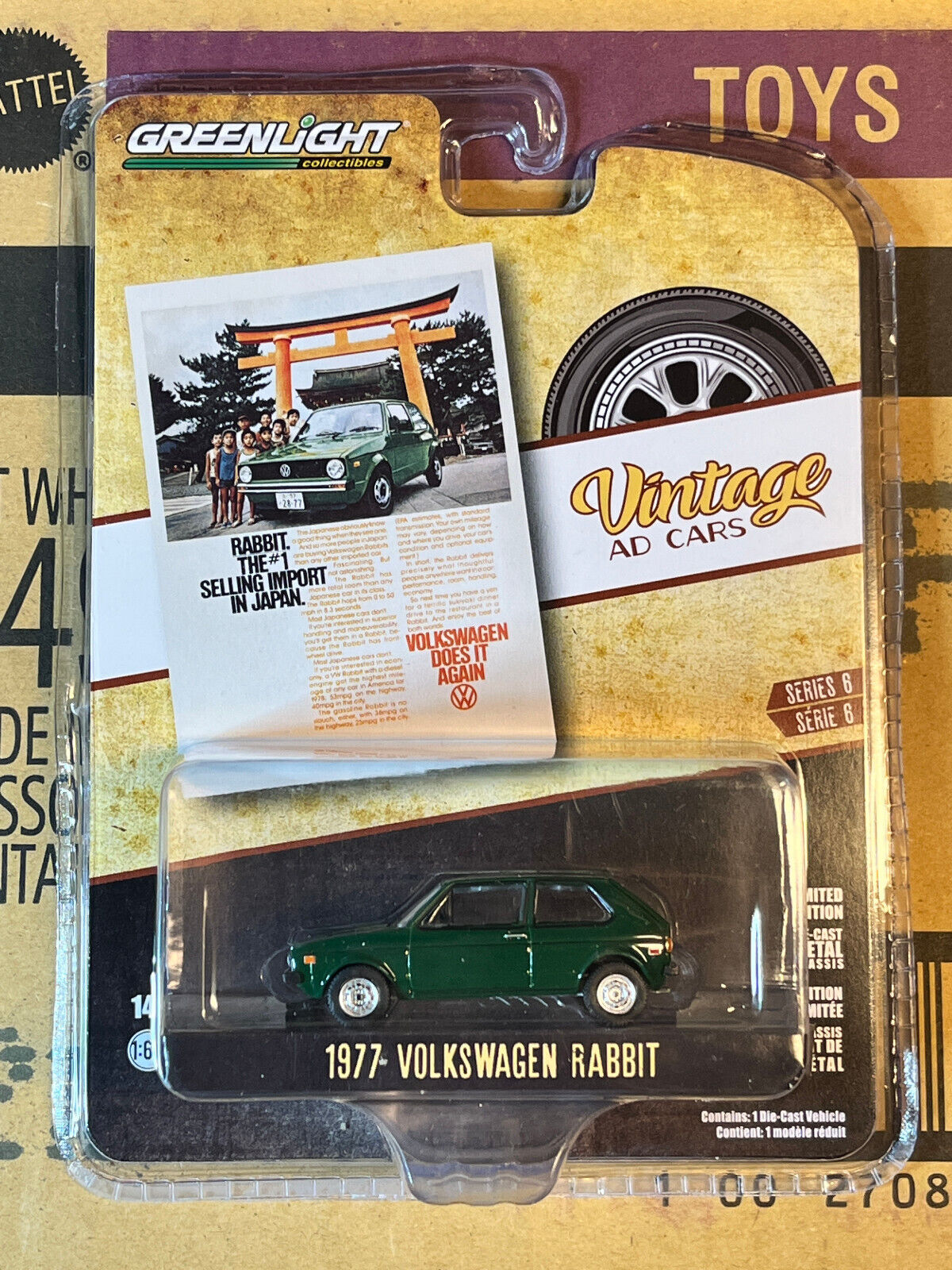Greenlight Vintage Ad Cars Series 6 1977 Volkswagen Rabbit NIP