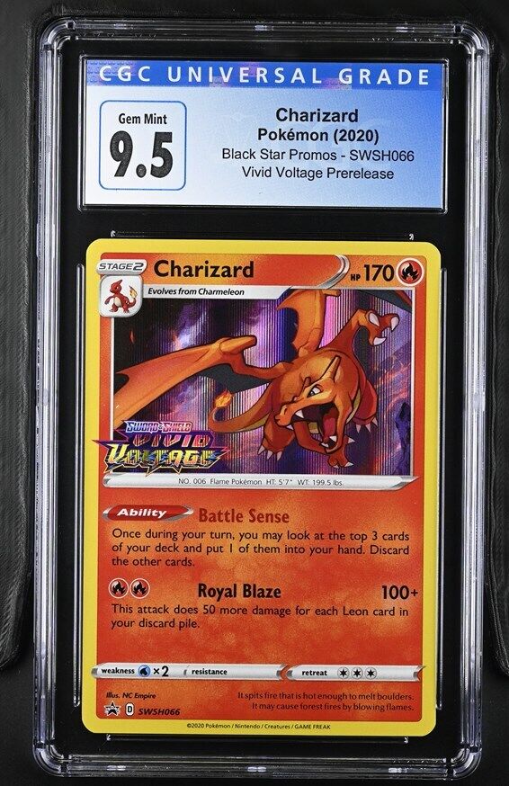 Pokémon 2020 Black Star Promo Vivid Voltage Prerelease Charizard SWSH066 CGC 9.5