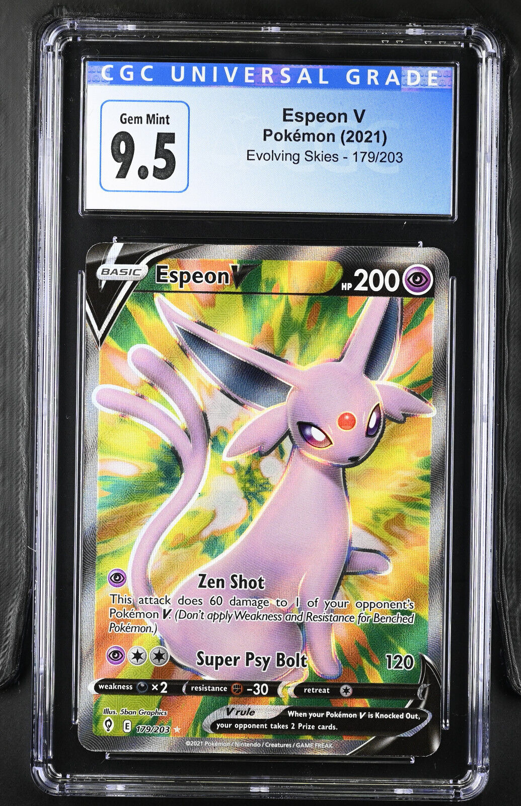 Pokémon (2021) Evolving Skies 179/203 Espeon V CGC 9.5 Gem Mint