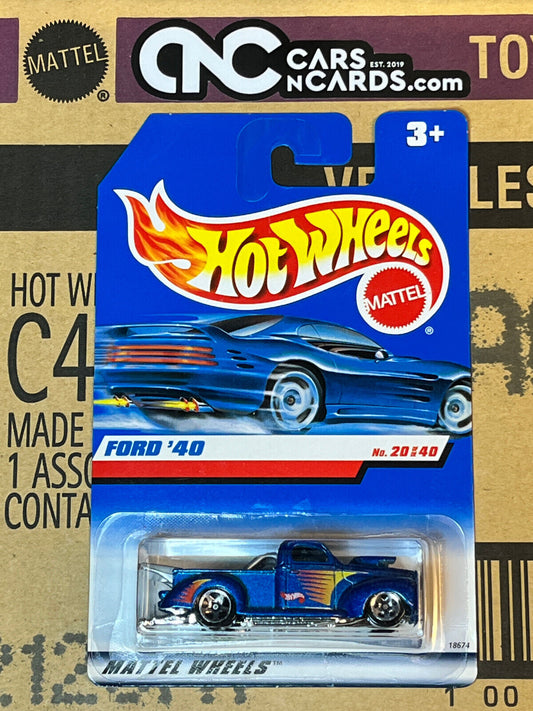1998 Hot Wheels First Editions #20/40 Ford '40 Drag Truck Blue (Soft Corners)
