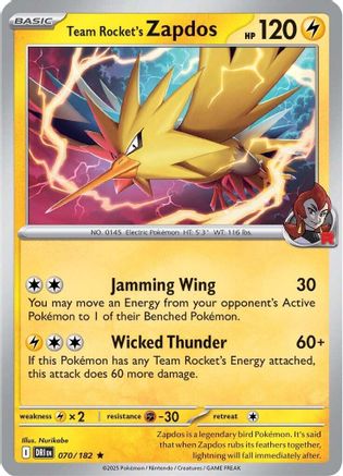 Team Rocket's Zapdos 70 - SV10 Destined Rivals Reverse Holofoil