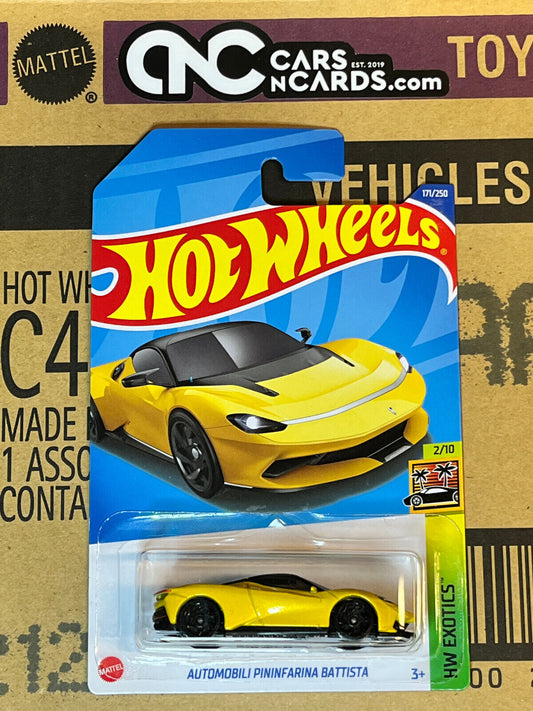 2022 Hot Wheels HW Exotics #2/10 Automobili Pininfarina Battista Yellow #171/250