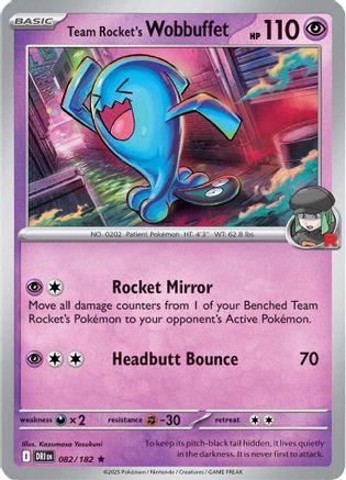 Team Rocket's Wobbuffet 82 - SV10 Destined Rivals Holofoil