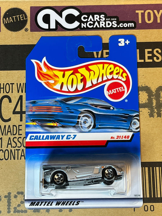 1998 Hot Wheels First Editions #31/40 Callaway C-7 Grey International Card NIP
