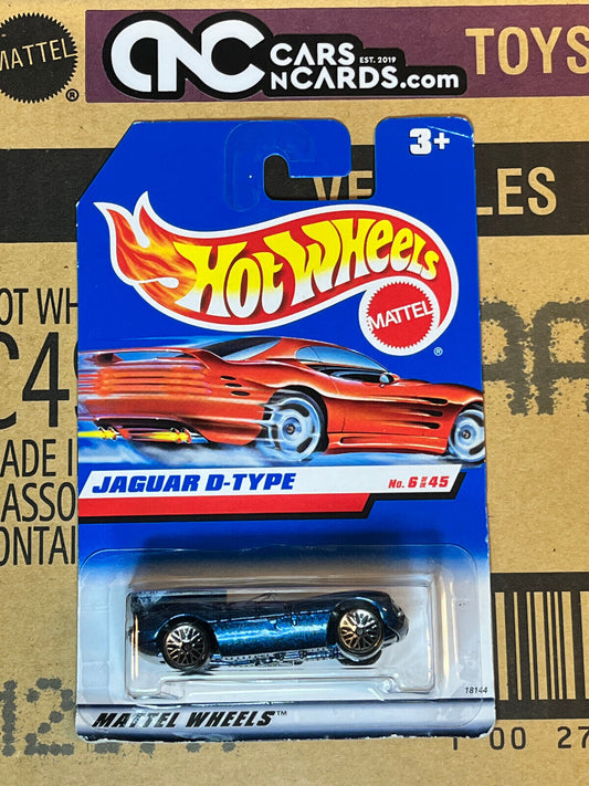 1998 Hot Wheels First Editions #6/45 Jaguar D-Type Blue (Card Damage)