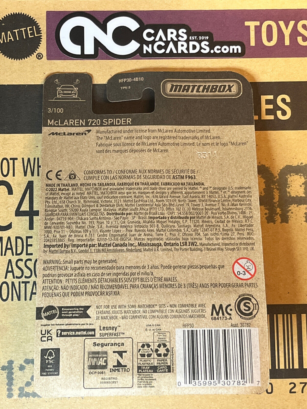 2022 Matchbox #3/100 Mclaren 720S Spider Green NIP