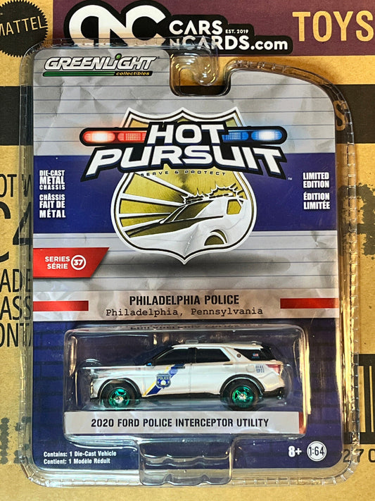 Greenlight Hot Pursuit Philadelphia Police 2020 Ford Police Green Machine Chase